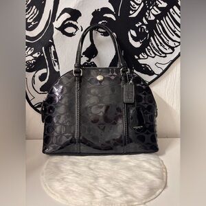 Coach Peyton Link C Embossed Patent Domed Satchel